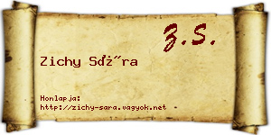 Zichy Sára névjegykártya
